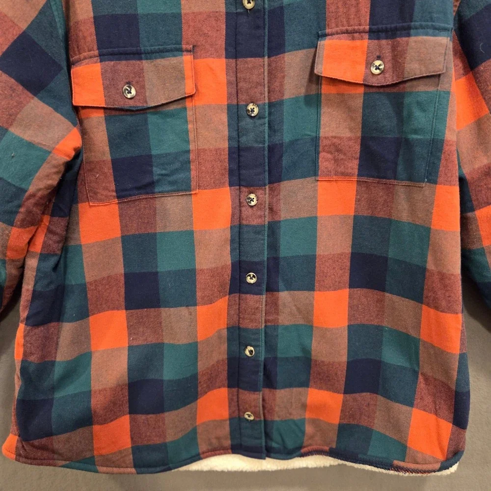 Natural Reflections Sherpa Lined Flannel Shirt Jacket Men's Size XL Workwear